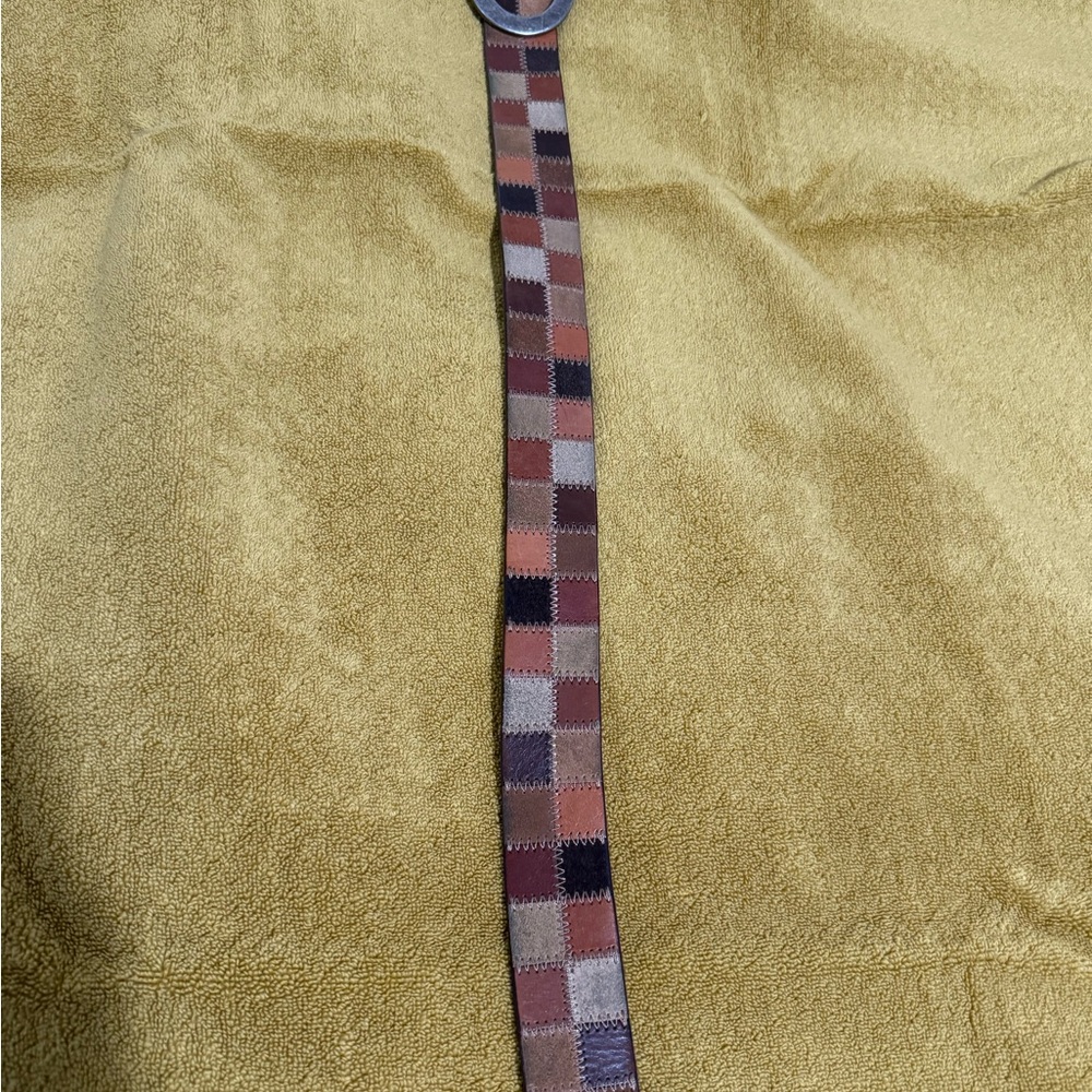 Fossil Multicolor Checkered Belt
